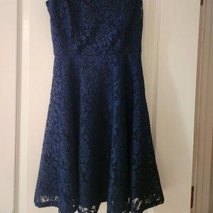 Speechless Navy Blue lace dress size small NWT